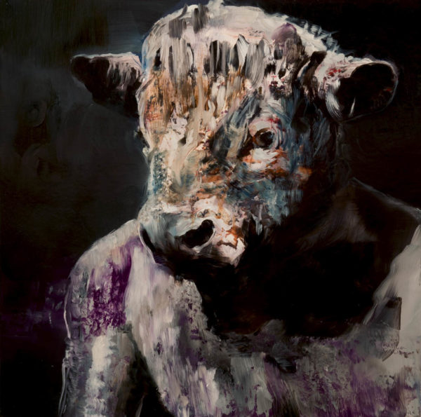 First time of the Minotaur. 2019, cm 40x40, oil on canvas.