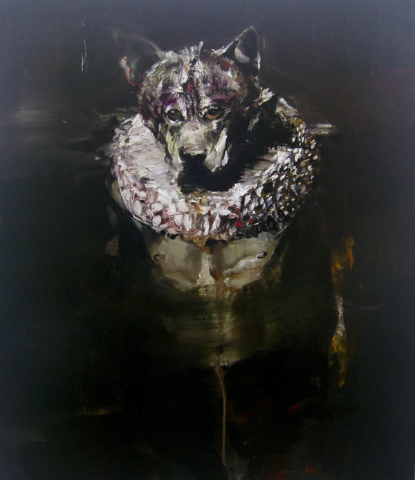 Homini lupus Homini dei. 2018, cm 70x60, oil on canvas. private collection.