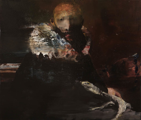 Il sussurro della lucertola. 2019, cm 60x70, oil on canvas.